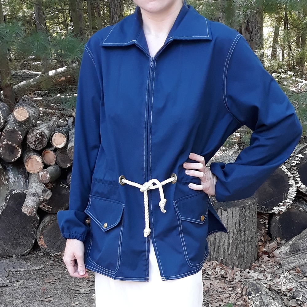 60s Carl Sterr On The Hill Grosse Point Nautical Jacket Navy Sailor Retro